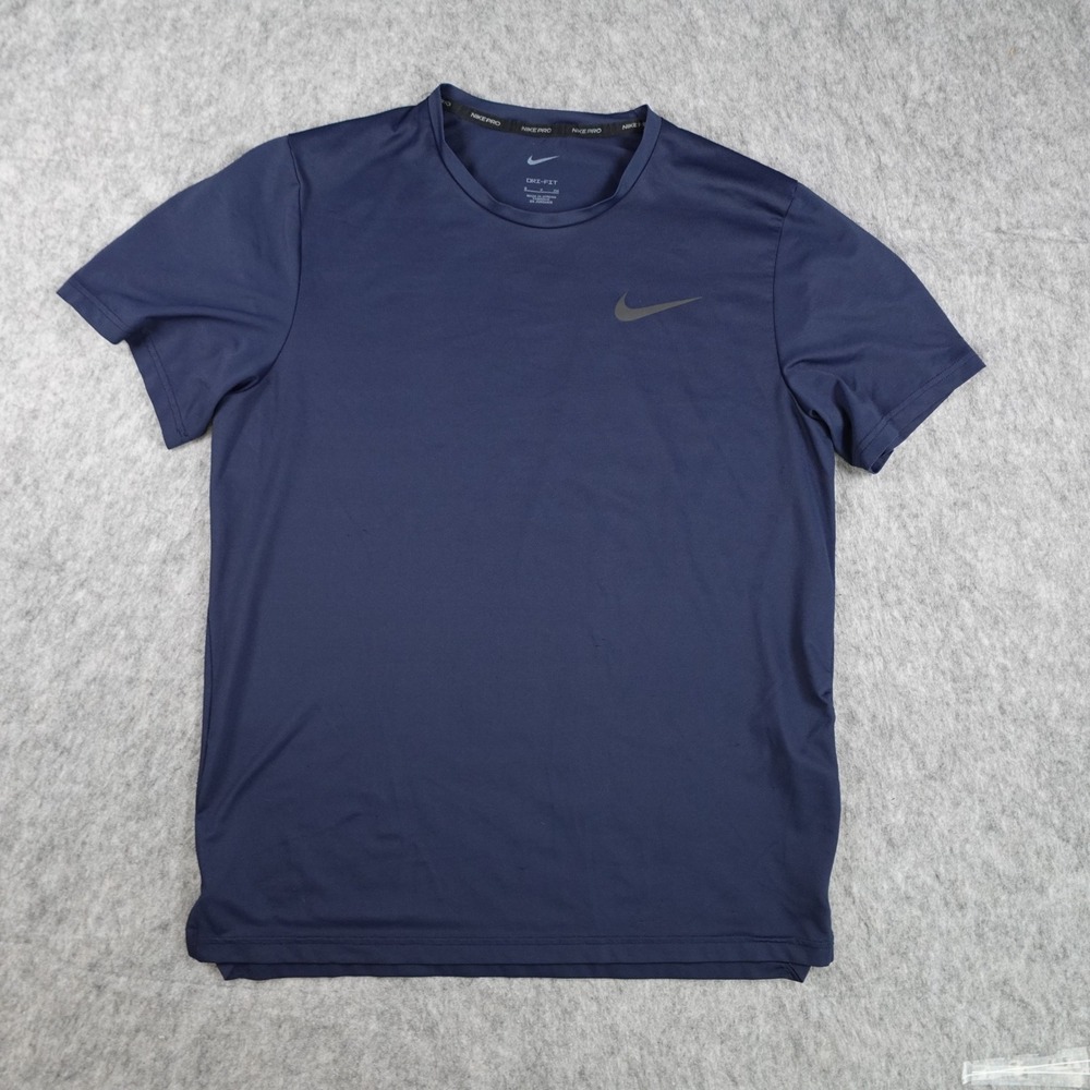 Nike Shirt Mens Small Navy Blue Dri Fit Pro Training Short Sleeve CZ1181 451